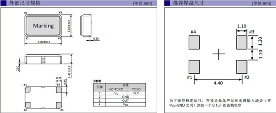 5032mm貼片晶振,TG-5032CFN晶振,金屬面晶振