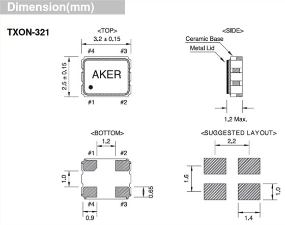 TXON-321 3225 TCXO
