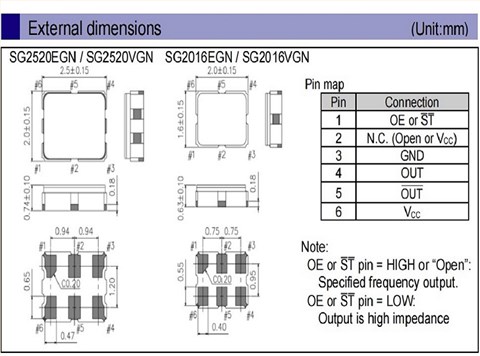 愛普生LVDS晶振,SG2016VGN振蕩器,X1G0061110002,6G路由器晶振