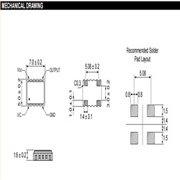 HE-TXO-75智能家居晶振,HEC有源振蕩器,7050mm溫補(bǔ)晶振