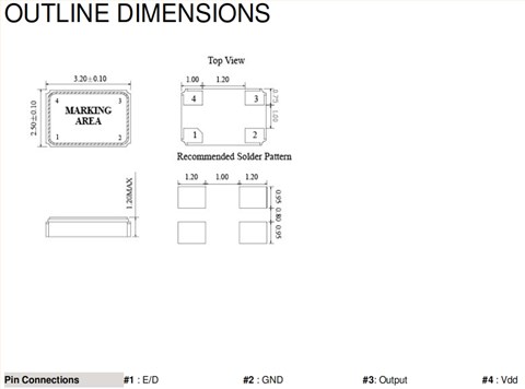 3225mm通信晶振,CMOS,SX3CB-15K20E-45MHz,FCD-Tech小尺寸振蕩器