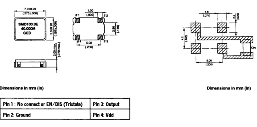 美國GED有源晶振,6G發射器晶振,SMD100.3C(E/D)-10.000MHz