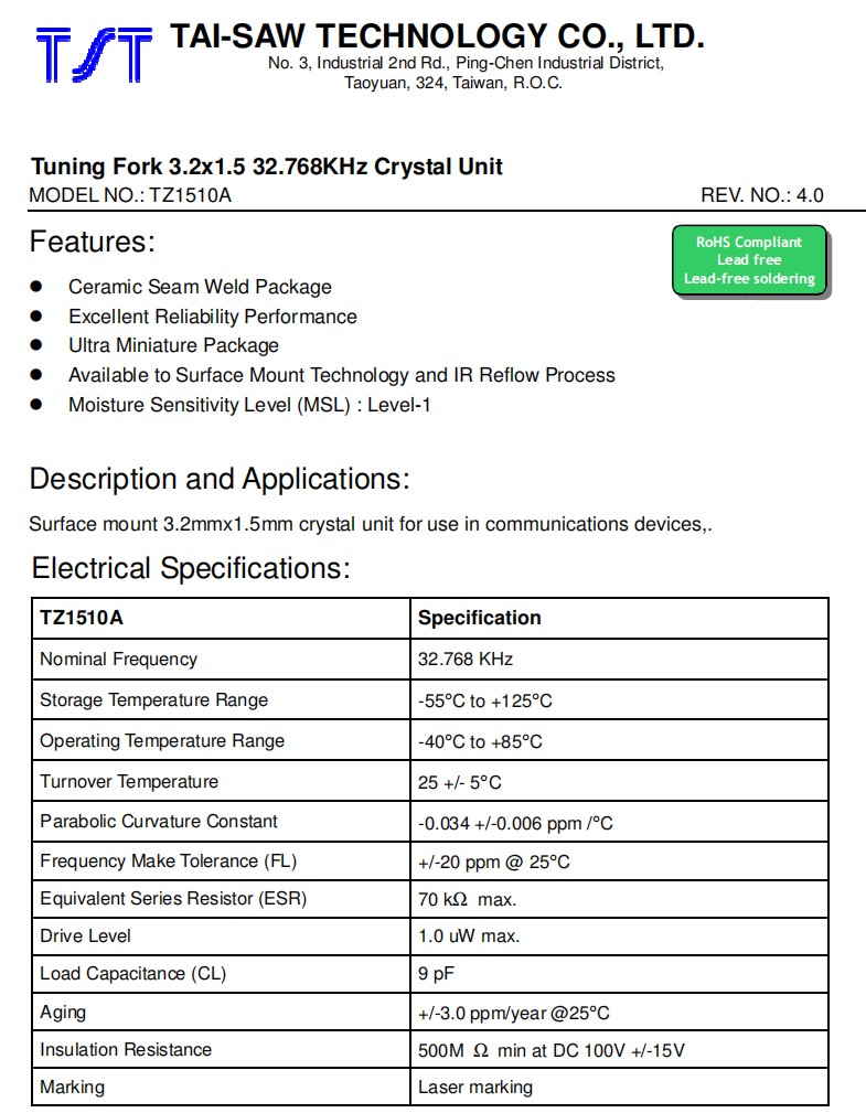TZ1510A規格