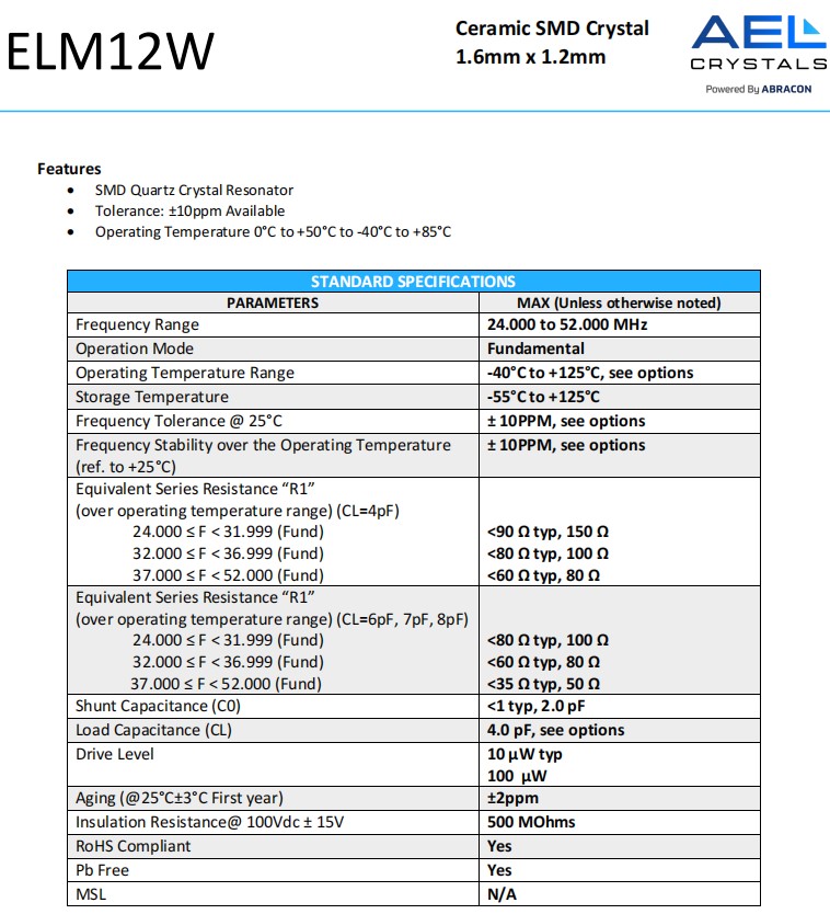 ELM12W規格
